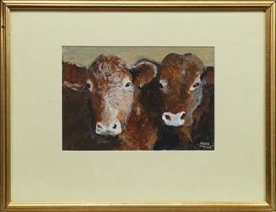 Lot 644 - THE GRASS IS ALWAYS GREENER .... , AN OIL BY GEORGE MCMILLAN