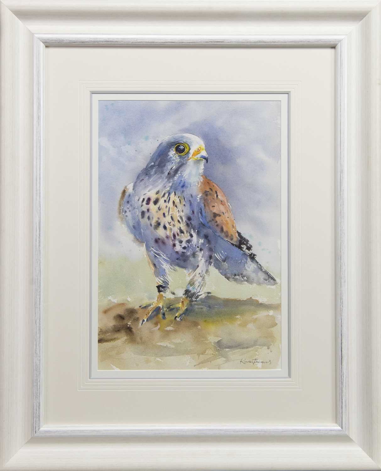 Lot 657 - ON THE LOOKOUT, A WATERCOLOUR BY KAREN THOMAS