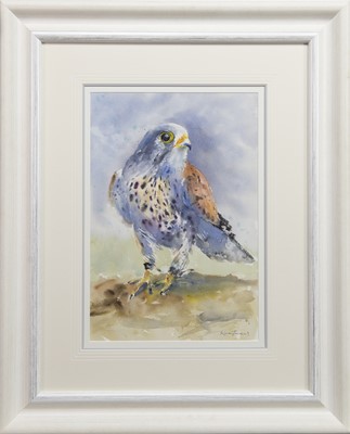 Lot 657 - ON THE LOOKOUT, A WATERCOLOUR BY KAREN THOMAS