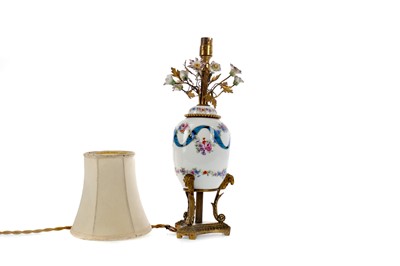 Lot 228 - A LATE 19TH CENTURY ORMOLU MOUNTED SEVRES STYLE PORCELAIN TABLE LAMP