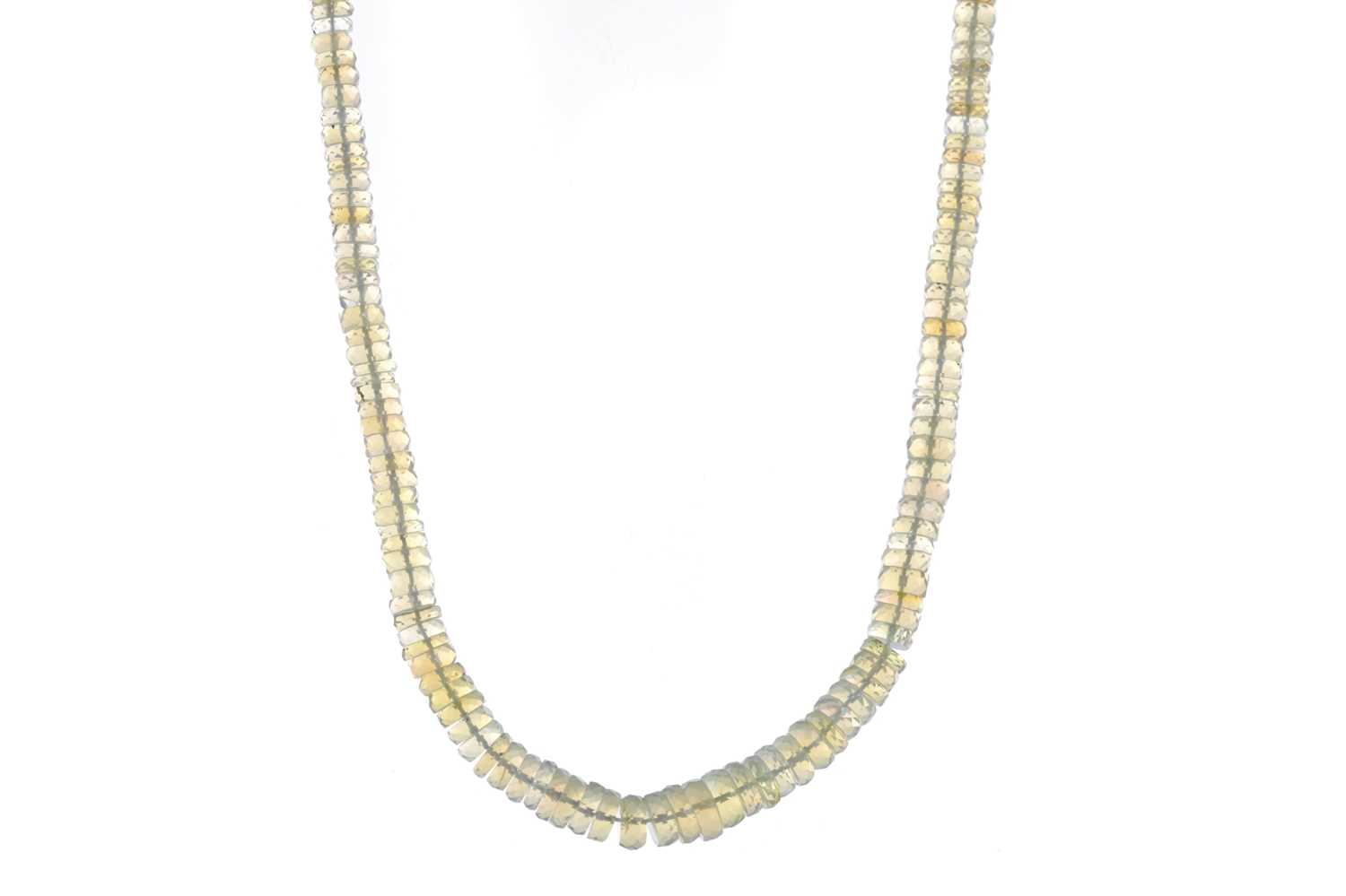 Lot 534 - A FACETED OPAL BEAD NECKLACE