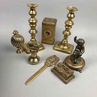 Lot 225 - A PAIR OF OPERA GLASSES AND BRASS WARE