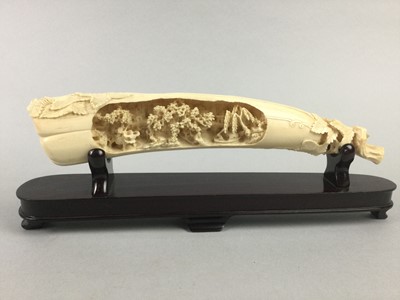 Lot 900 - A JAPANESE IVORY CARVING OF A VEGETABLE