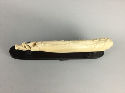 Lot 900 - A JAPANESE IVORY CARVING OF A VEGETABLE