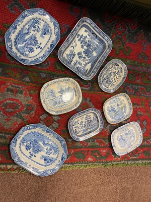 Lot 248 - A COLLECTION OF 19TH CENTURY ENGLISH BLUE & WHITE DINNER WARE