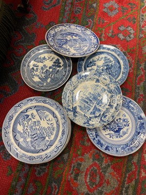 Lot 248 - A COLLECTION OF 19TH CENTURY ENGLISH BLUE & WHITE DINNER WARE