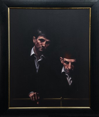 Lot 723 - JUSTICE AT THE BAR, AN OIL BY GRAEME WILCOX