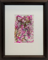 Lot 17 - * PETER HOWSON OBE, WRAPPED UP mixed media on...