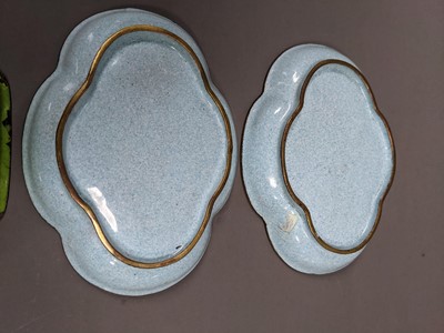 Lot 285 - AN EARLY 20TH CENTURY INDO-PERSIAN BRASS BELL, ALONG WITH A BUDDHIST EMBLEM AND TEN DISHES