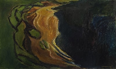 Lot 738 - CONTRAST, AN OIL BY HILDA GOLDWAG