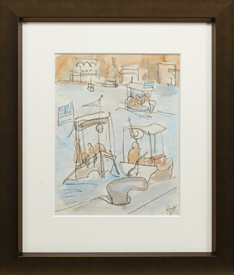 Lot 735 - PAPER BOAT, A WATERCOLOUR BY GEORGE WYLLIE