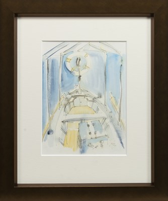 Lot 740 - BOAT GOUROCK, A WATERCOLOUR BY GEORGE WYLLIE