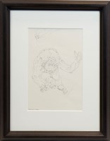 Lot 19 - * PETER HOWSON OBE, FALLING ink on paper,...