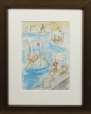 Lot 741 - INVERCLYDE BOAT, A WATERCOLOUR BY GEORGE WYLLIE