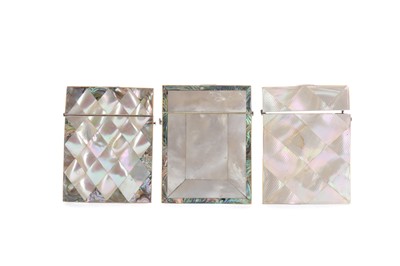 Lot 290 - THREE LATE 19TH CENTURY MOTHER OF PEARL CARD CASE