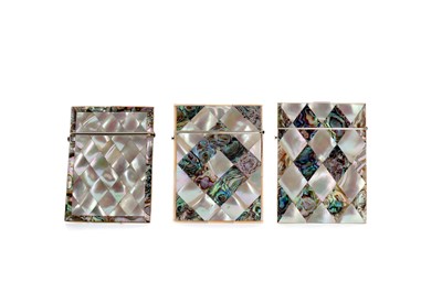 Lot 288 - THREE LATE 19TH CENTURY MOTHER OF PEARL CARD CASES