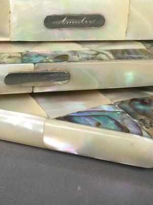 Lot 288 - THREE LATE 19TH CENTURY MOTHER OF PEARL CARD CASES