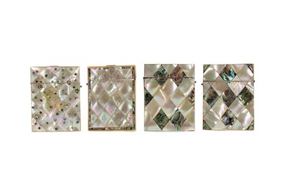 Lot 289 - FOUR LATE 19TH CENTURY MOTHER OF PEARL CARD CASES