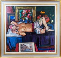 Lot 24 - * ARCHIE FORREST RGI, RECLINING NUDE oil on...