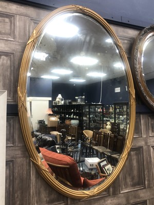 Lot 260 - A 19TH CENTURY FRENCH OVAL WALL MIRROR