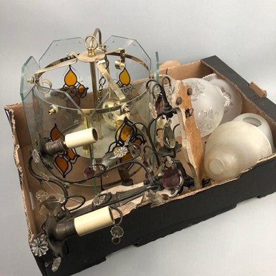 Lot 283 - AN EARLY 20TH CENTURY CEILING LANTERN AND OTHERS