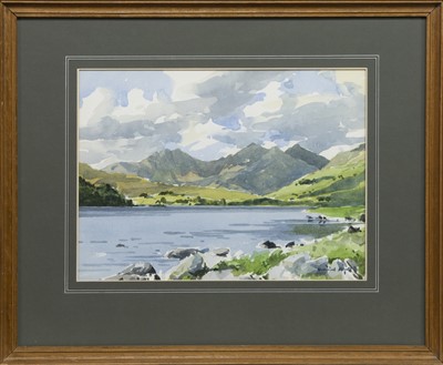 Lot 426 - SNOWDON, AN INDISTICTLY SIGNED CONTEMPORARY  WATERCOLOUR