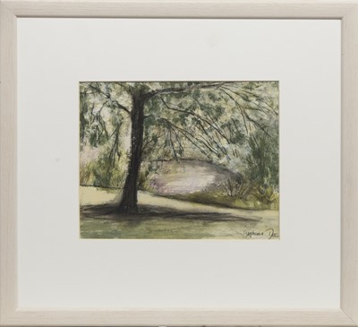 Lot 683 - TREES AND RIVER, A MIXED MEDIA BY STEPHANIE DEES RSW
