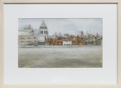 Lot 689 - THE THAMES, A MIXED MEDIA BY STEPHANIE DEES RSW