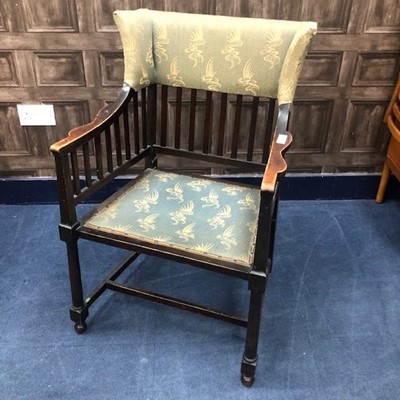 Lot 236 - AN EARLY 20TH CENTURY RAILED ARMCHAIR