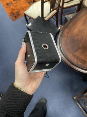 Lot 244 - A ZEISS IKONTA 6X6 CAMERA AND OTHER ITEMS
