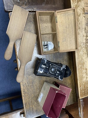 Lot 244 - A ZEISS IKONTA 6X6 CAMERA AND OTHER ITEMS