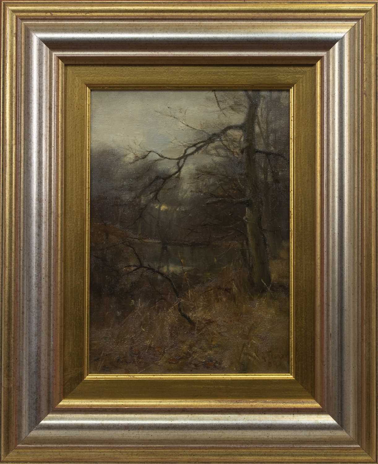 Lot 25 - TREES BY A RIVER, AN OIL BY WILLIAM MILLER FRAZER