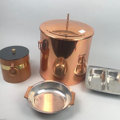 Lot 315 - A 20TH CENTURY COPPER COAL BIN AND OTHER ITEMS