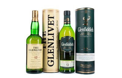 Lot 452 - GLENFIDDICH AGED 12 YEARS AND GLENLIVET AGED 12 YEARS