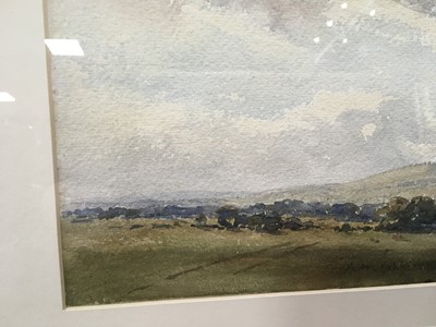 Lot 63 - A DISTANT VIEW OF WELLS, SOMERSET, A WATERCOLOUR BY ARTHUR ACKERMANN