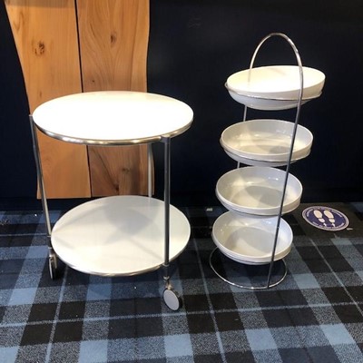 Lot 356 - A MODERN TWO TIER TROLLEY AND A MODERN STORAGE UNIT