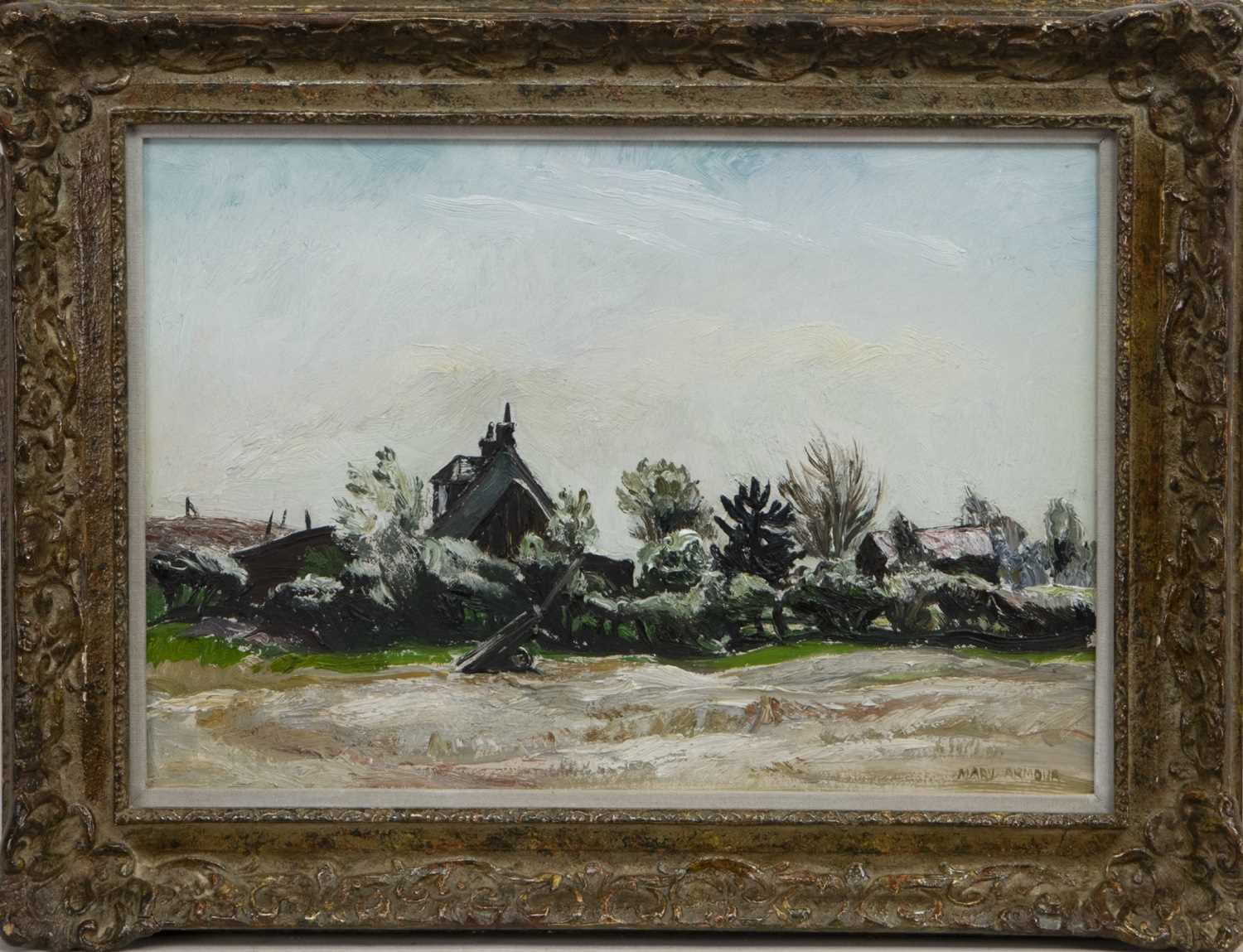 Lot 557 - THE RIGGET HILL, KIPPEN, AN OIL BY MARY ARMOUR