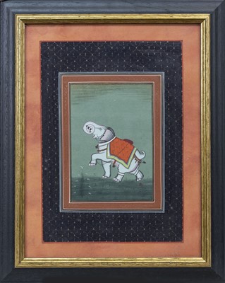 Lot 74 - AN INDIAN SCHOOL PAINTING OF AN ELEPHANT