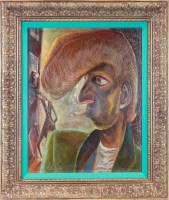 Lot 52 - * JOHN BYRNE RSA, TEDDY BOY oil on board,...