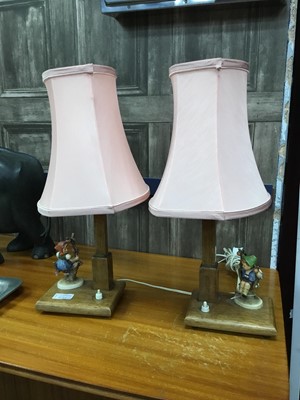 Lot 374 - A PAIR OF HUMMEL TABLE LAMPS AND ANOTHER LAMP