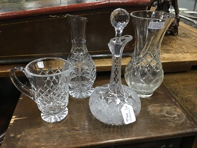 Lot 375 - A 20TH CENTURY CRYSTAL DECANTER AND OTHER CRYSTAL WARE