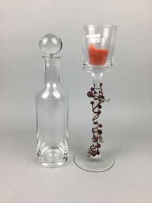 Lot 387 - A 20TH CENTURY GLASS DECANTER AND OTHER GLASS WARE