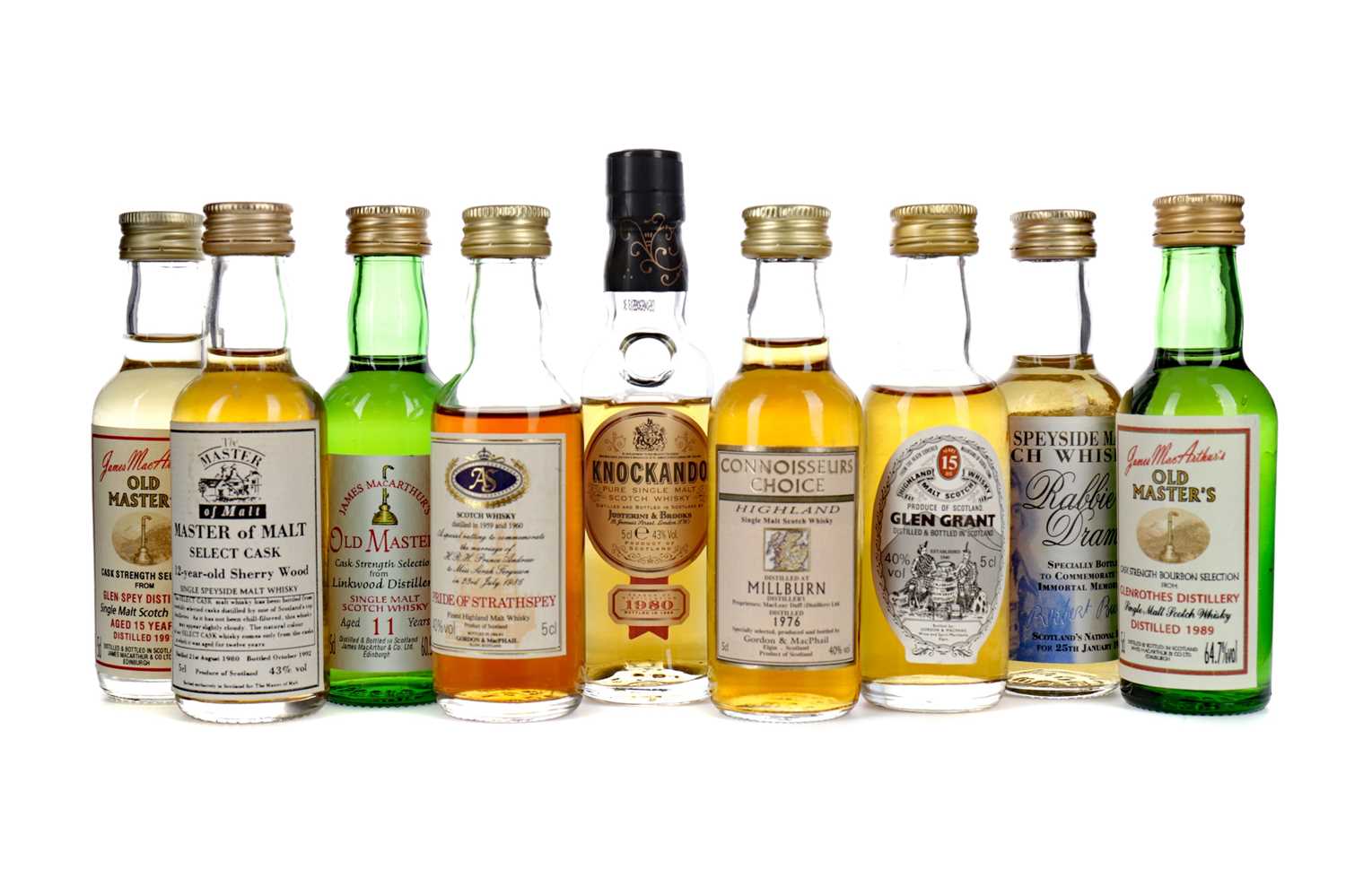 Lot 7 - NINE SCOTCH WHISKY MINIATURES