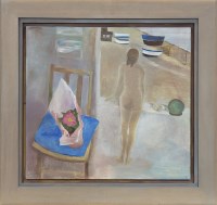 Lot 67 - * TESSA NEWCOMB, THE VISIT oil on board,...