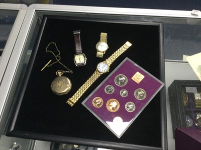 Lot 460 - A LOT OF COSTUME WATCHES AND COINS