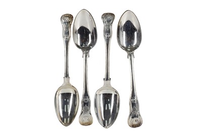 Lot 450 - A COMPOSITE SET OF TWELVE 19TH CENTURY SILVER KING'S PATTERN DESSERT SPOONS