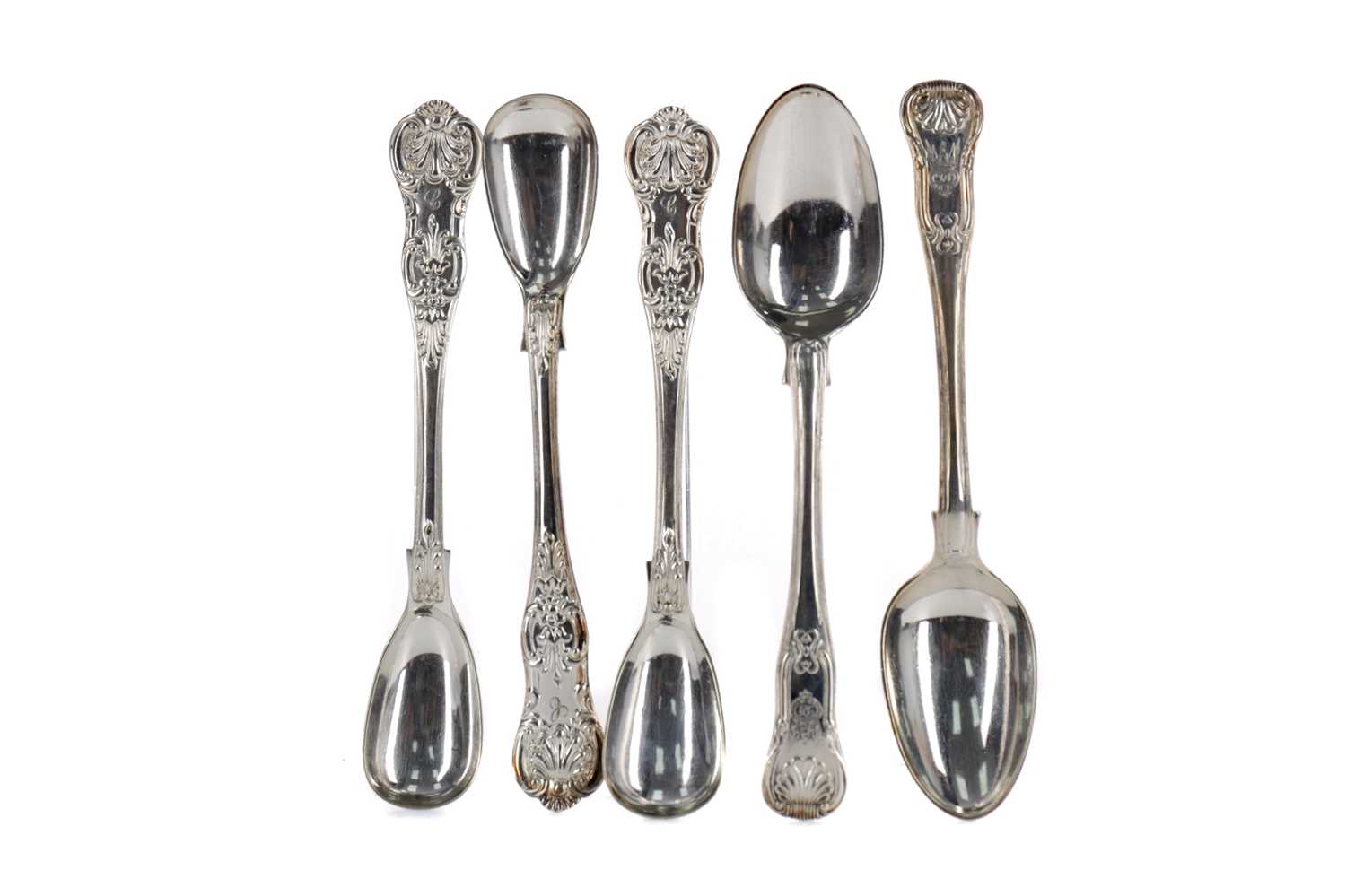 Lot 486 - AMENDMENT -  SET OF EIGHT GEORGE IV SILVER TEASPOONS, ALONG WITH PLATED PRESERVE SPOONS