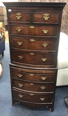 Lot 478 - A MAHOGANY REPRODUCTION CHEST ON CHEST