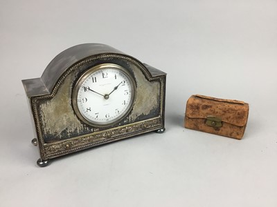 Lot 483 - A MAPPIN & WEBB MANTEL CLOCK AND A PAIR OF OPERA GLASSES