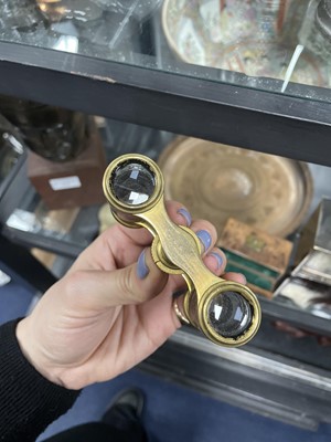 Lot 483 - A MAPPIN & WEBB MANTEL CLOCK AND A PAIR OF OPERA GLASSES